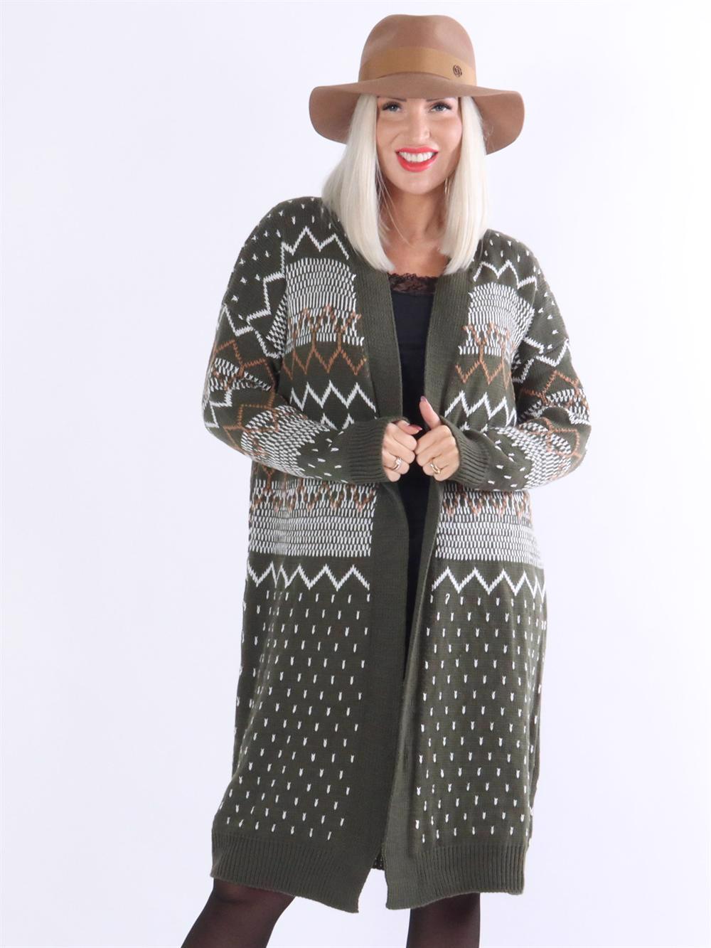 Brandi - Mønstret strikcardigan